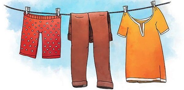 Сушить одежду лучше на свежем воздухе
