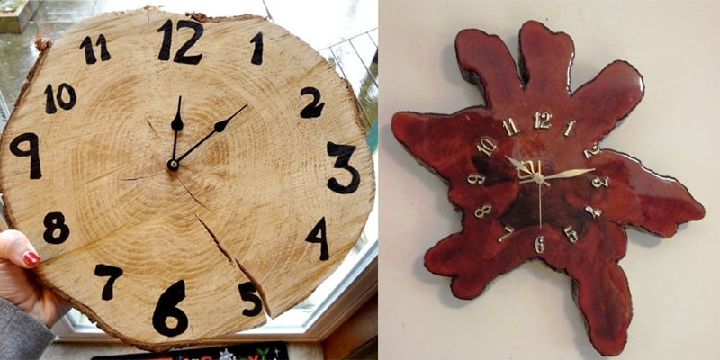 дизайн часов из дерева